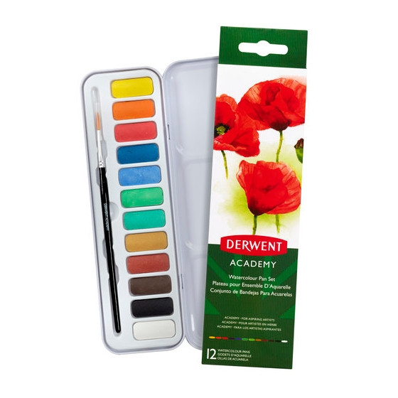 Derwent Academy aquarelverfset (12 kleuren) 2301955 209811 - 1