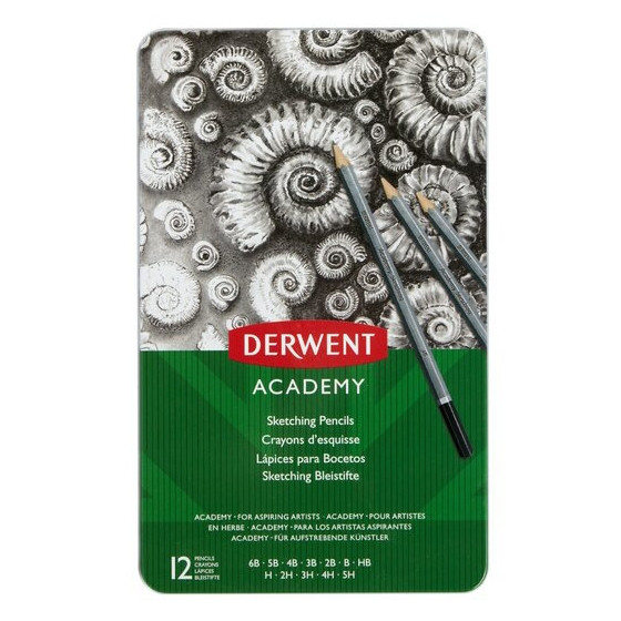Derwent Academy schetspotloden (12-delig) 2301946 209805 - 1