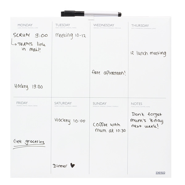 Desq frameless weekplanbord 35 x 35 cm 4209 400742 - 2