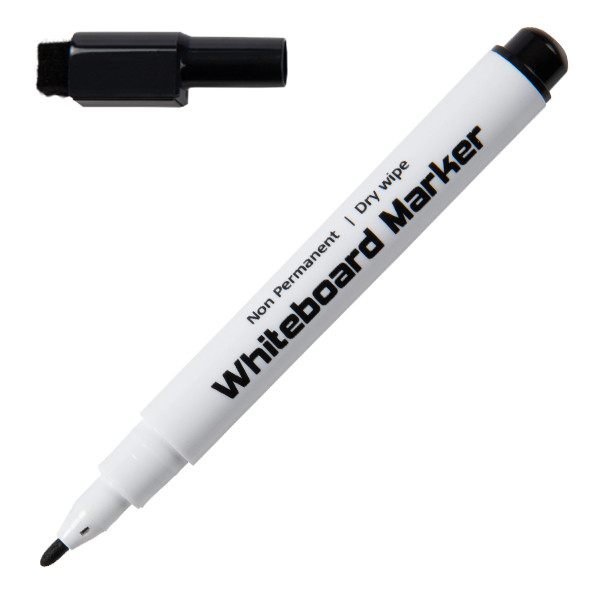 Desq whiteboard markers met wisdop zwart 5 stuks (1 mm rond) 123inkt.be