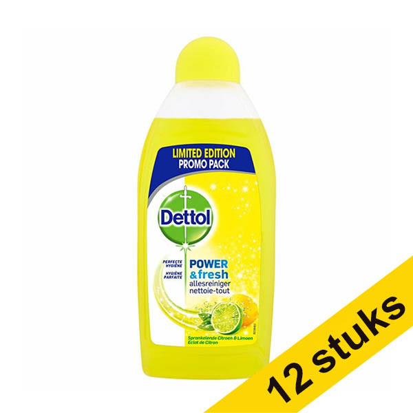 Aanbieding: 12x Dettol Power & Fresh allesreiniger Citroen (500 ml) SDE01120 Aanbieding: 12x Dettol Power & Fresh allesreiniger Citroen (500 ml) SDE01120 - 1