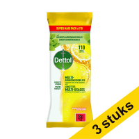 Aanbieding: 3x Dettol Power & Fresh Reinigingsdoekjes Citrus (110 doekjes)
