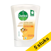 Aanbieding: 5x Dettol handzeep No-Touch Extra Care Honing & Galamboter navulling (250 ml) SDE01096