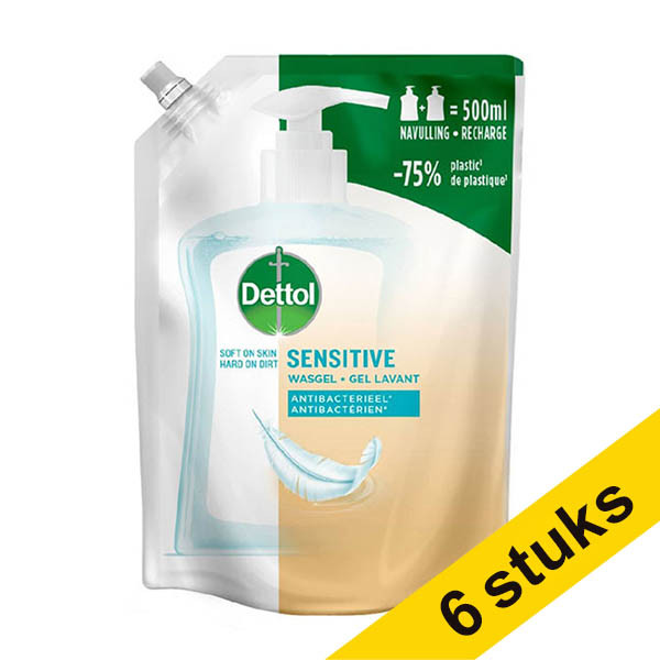 Aanbieding: 6x Dettol handzeep navulling Sensitive (500 ml) SDE01102 Aanbieding: 6x Dettol handzeep navulling Sensitive (500 ml) SDE01102 - 1