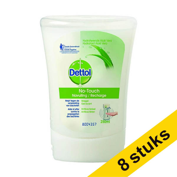 Aanbieding: 8x Dettol handzeep navulling Aloë Vera No Touch (250 ml) SDE01030 - 1