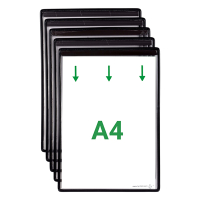 Djois informatiekader A4 magnetisch zwart (5 stuks)