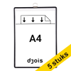 Djois informatiekader met gesloten haak A4 zwart (5 stuks)