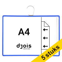 Djois informatiekader met haak A4 liggend blauw (5 stuks)