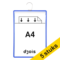 Djois informatiekader met haak A4 staand blauw (5 stuks)