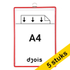 Djois informatiekader met ophangoog A4 rood (5 stuks) 234863 - 1
