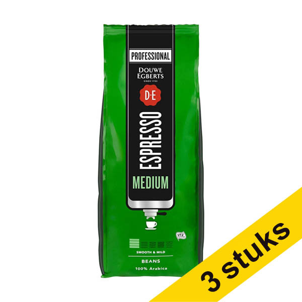 Douwe Egberts Aanbieding: 3x Douwe Egberts Espresso Medium koffiebonen 1 kg  200256 - 1