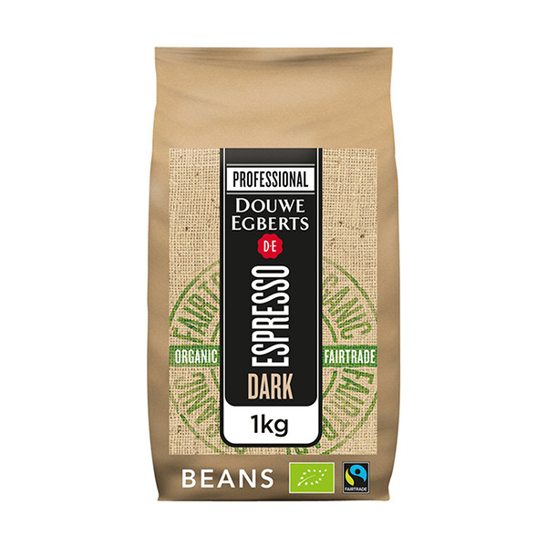 Douwe Egberts Espresso Organic en Fairtrade Dark Roast koffiebonen 1 kg 4091501 423926 - 1