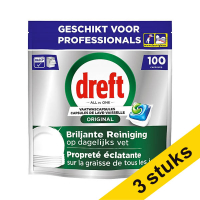 Aanbieding: 3x Dreft Professional All-in-One Original Vaatwastabletten (100 vaatwasbeurten) SDR08726