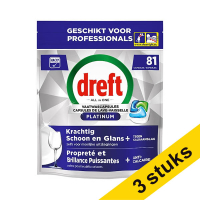 Aanbieding: 3x Dreft Professional All-in-One Platinum Vaatwastabletten (81 vaatwasbeurten) SDR08730