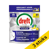 Aanbieding: 3x Dreft Professional All-in-One Platinum Vaatwastabletten Citroen (81 vaatwasbeurten) SDR08732