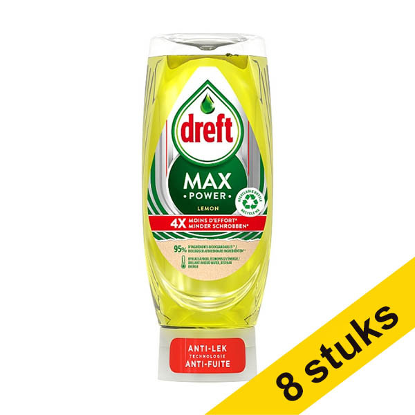 Dreft Aanbieding: 8x Dreft Max Power Lemon afwasmiddel (450 ml)  SDR06452 - 1