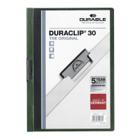 Durable Duraclip klemmap donkergroen A4 voor 30 pagina's 220032 310141
