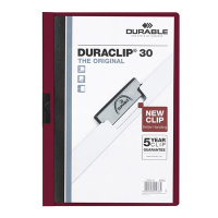 Durable Duraclip klemmap donkerrood A4 voor 30 pagina's 220031 310140