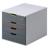 Durable Varicolor safe ladeblok grijs/gekleurd (4 laden) 760627 310000 - 2