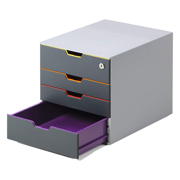 Durable Varicolor safe ladeblok grijs/gekleurd (4 laden) 760627 310000 - 3