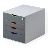 Durable Varicolor safe ladeblok grijs/gekleurd (4 laden) 760627 310000