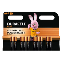 Duracell Plus Power Boost 100% Extra Life AAA / MN2400 / LR03 alkalinebatterij 10 stuks ADU00403