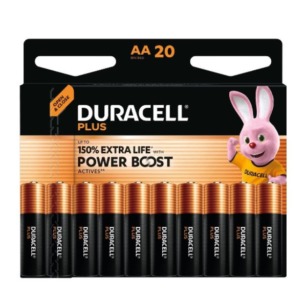 Duracell Plus Power Boost 150% Extra Life AA / MN1500 / LR06 alkalinebatterij 20 stuks ADU00399 - 1