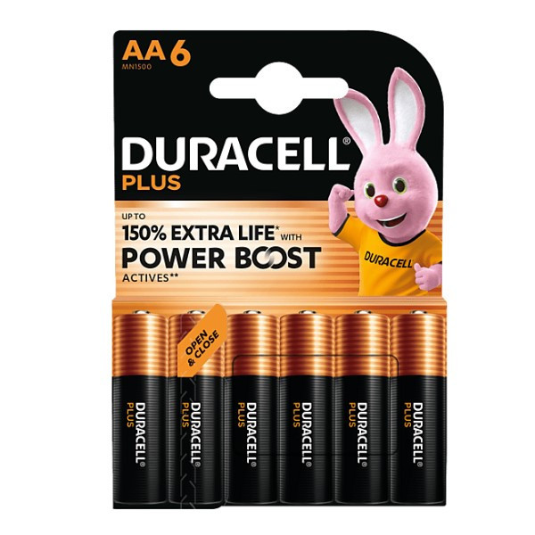 Duracell Plus Power Boost 150% Extra Life AA / MN1500 / LR06 alkalinebatterij 6 stuks ADU00395 - 1