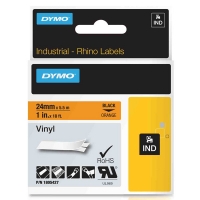 Dymo 1805427 IND Rhino tape vinyl zwart op oranje 24 mm (origineel) 1805427 088618
