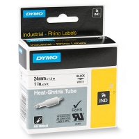 Dymo 1805443 IND Rhino tape krimpkous zwart op wit 24 mm (origineel) 1805443 088702