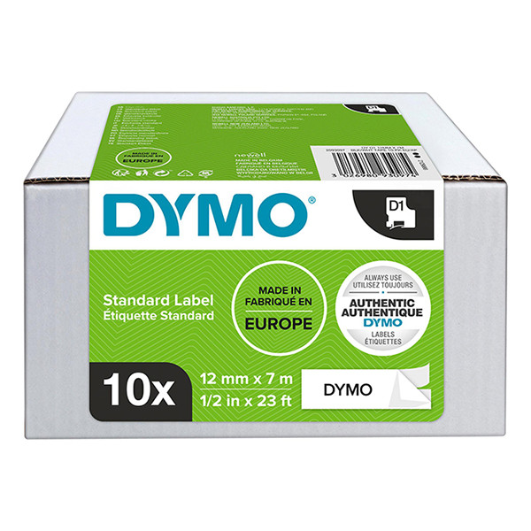 Dymo 2093097 tape zwart op wit 12 mm 10 tapes 45013 (origineel) 2093097 089168 - 1