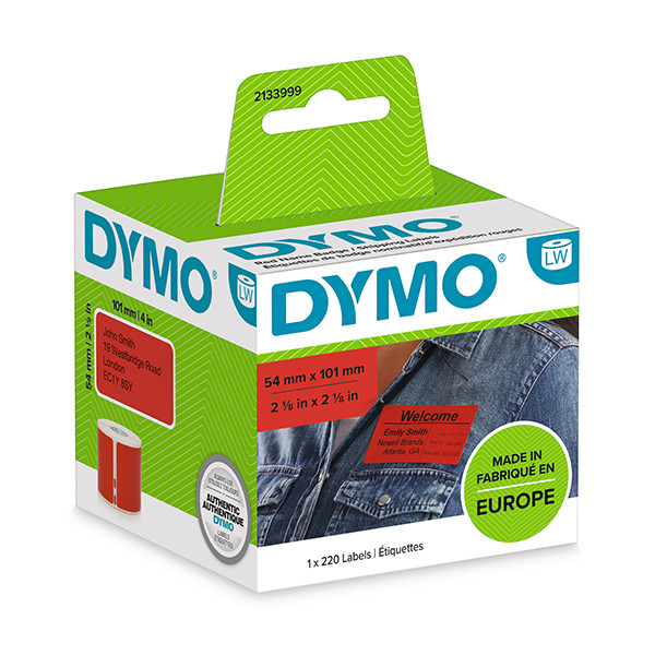 Dymo 2133399 verzend- en naambadge-etiketten rood (origineel) 2133399 088596 - 1