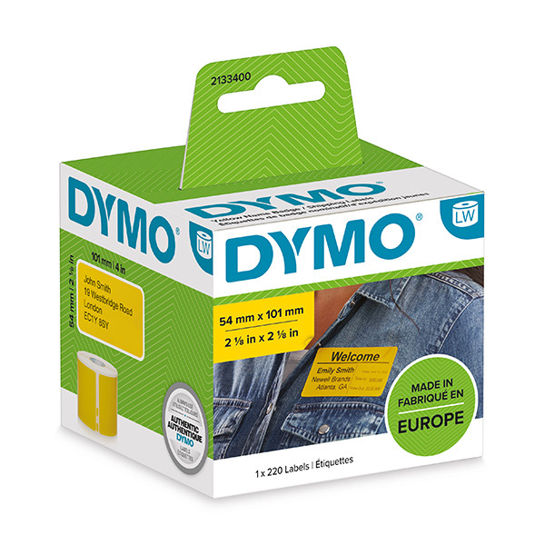 Dymo 2133400 verzend- en naambadge-etiketten geel (origineel) 2133400 088598 - 1