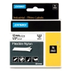 Dymo S0718100 / 18488 IND Rhino tape flexibel nylon zwart op wit 12 mm (origineel)