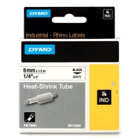 Dymo S0718260 / 18051 IND Rhino tape krimpkous zwart op wit 6 mm (origineel) 18051 088694