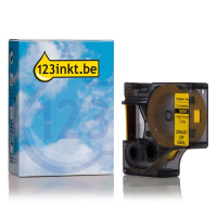 Dymo S0718310 / 18056 IND Rhino tape krimpkous zwart op geel 12 mm (123inkt huismerk) 18056C 088709