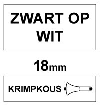 Dymo S0718330 / 18057 IND Rhino tape krimpkous zwart op wit 19 mm (123inkt huismerk) 18057C 088701 - 1