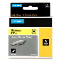 Dymo S0718340 / 18058 IND Rhino tape krimpkous zwart op geel 19 mm (origineel) 18058 088710