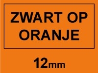 Dymo S0718490 / 18435 IND Rhino tape vinyl zwart op oranje 12 mm (123inkt huismerk) 18435C 088615