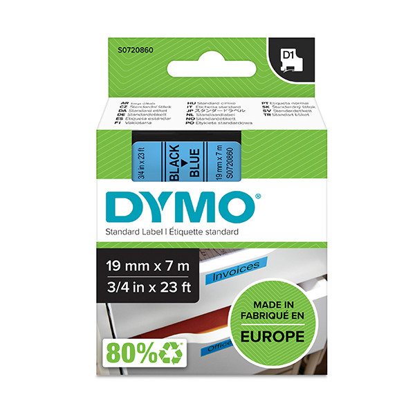 Dymo S0720860 / 45806 tape zwart op blauw 19 mm (origineel) S0720860 088408 - 1