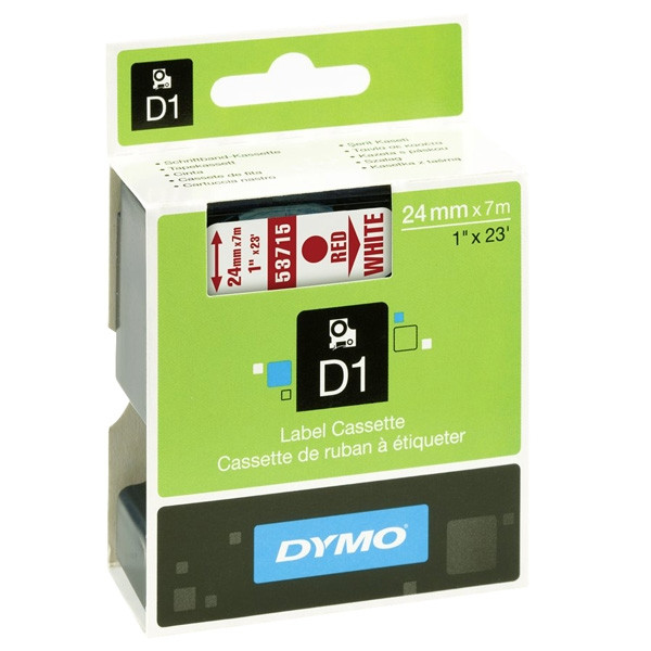 Dymo S0720950 / 53715 tape rood op wit 24 mm (origineel) S0720950 088426 - 1