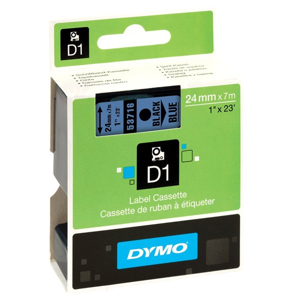 Dymo S0720960 / 53716 tape zwart op blauw 24 mm (origineel) S0720960 088428 - 1