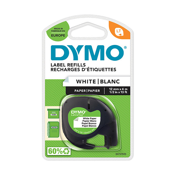 Dymo S0721510 / 91200 tape wit papier 12 mm (origineel) S0721510 088300 - 1