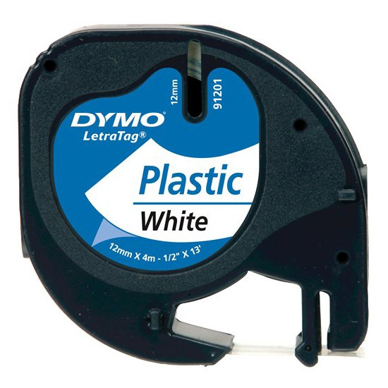 Dymo S0721610 / 91201 plastic tape wit 12 mm (origineel) S0721610 088302 - 1