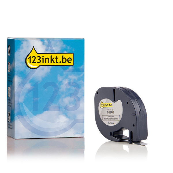Dymo S0721730 / 91208 tape metaalkleurig zilver 12 mm (123inkt huismerk) 088315 - 1