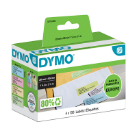 Dymo S0722380 / 99011 adresetiketten pak van 4 rollen: geel, roze, blauw en groen (origineel) S0722380 088502