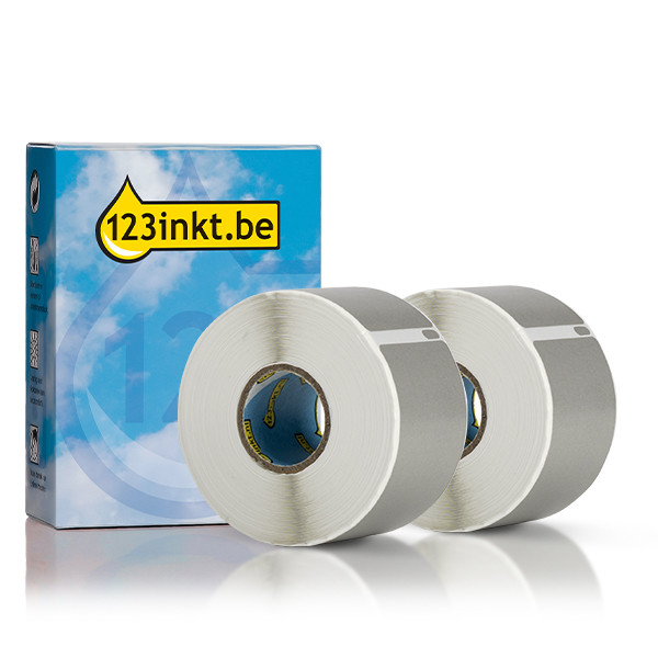 Dymo S0722400 / 99012 brede adresetiketten 2 rollen zilver (123inkt huismerk) 089368 - 1