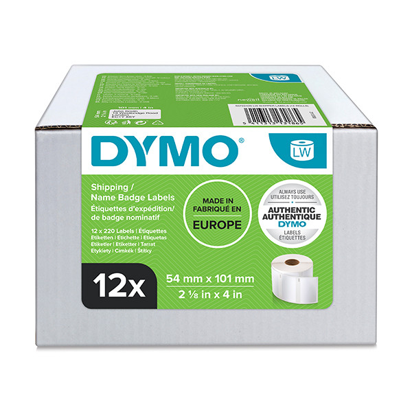 Dymo S0722420 / 13186 verzend- en naambadge etiketten voordeelverpakking 12 rollen 99014 (origineel) S0722420 088548 - 1