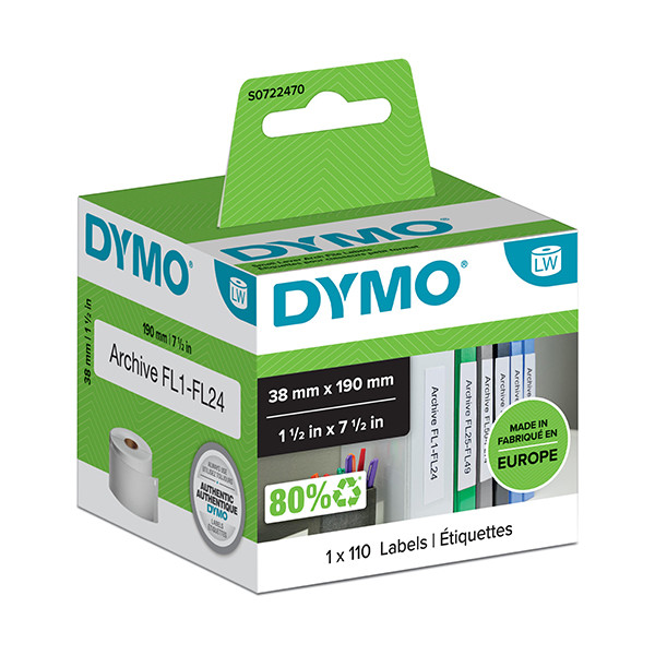 Dymo S0722470 / 99018 smalle etiketten voor classeurs (origineel) S0722470 088540 - 1