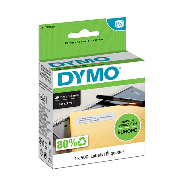 Dymo S0722520 / 11352 grote etiketten voor retouradres (origineel) S0722520 088516 - 1